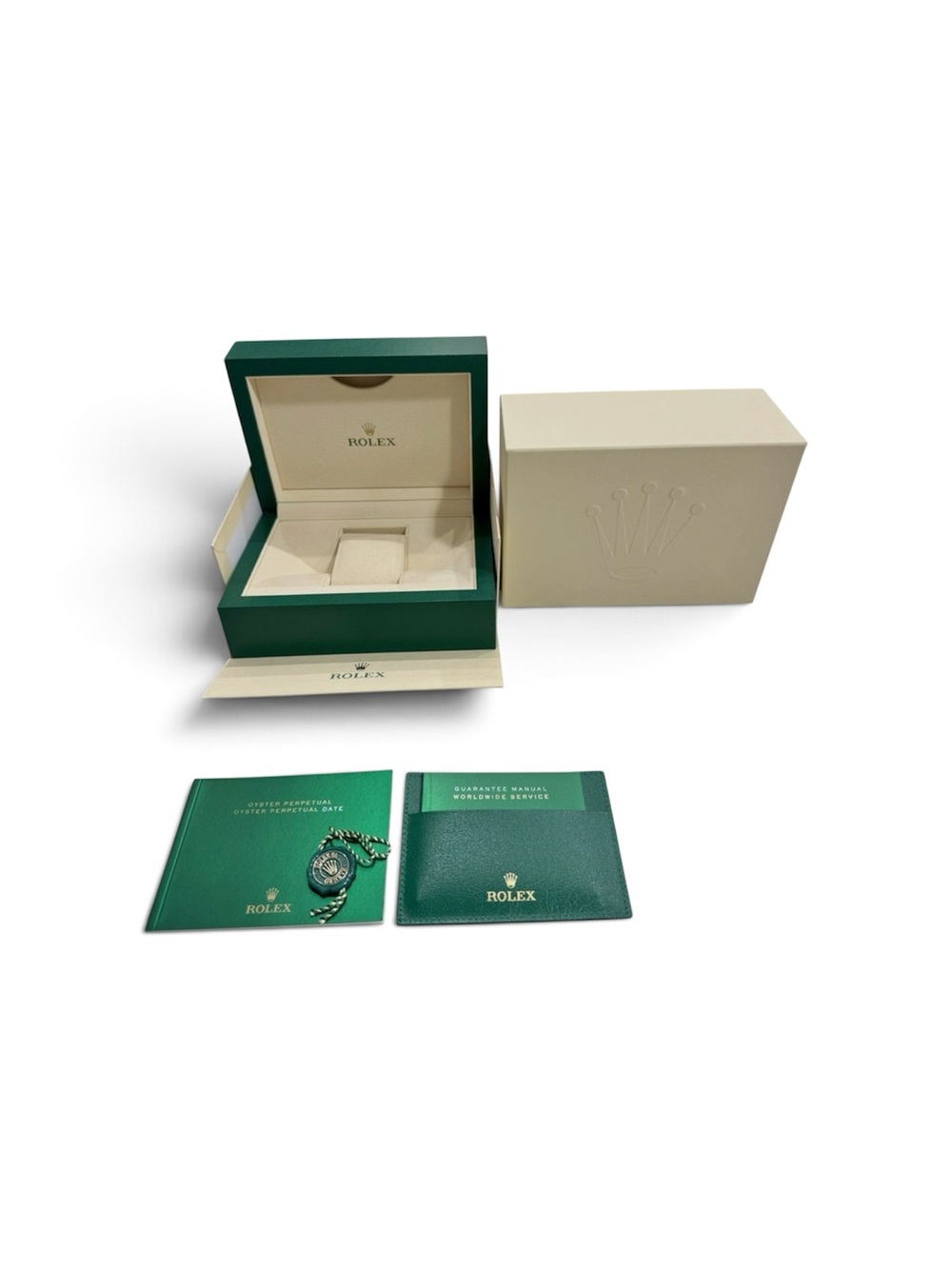 Authentic NEW STYLE ROLEX Watch Box For Oyster Perpetual OP Booklets FULL SET - Picture 4 of 7
